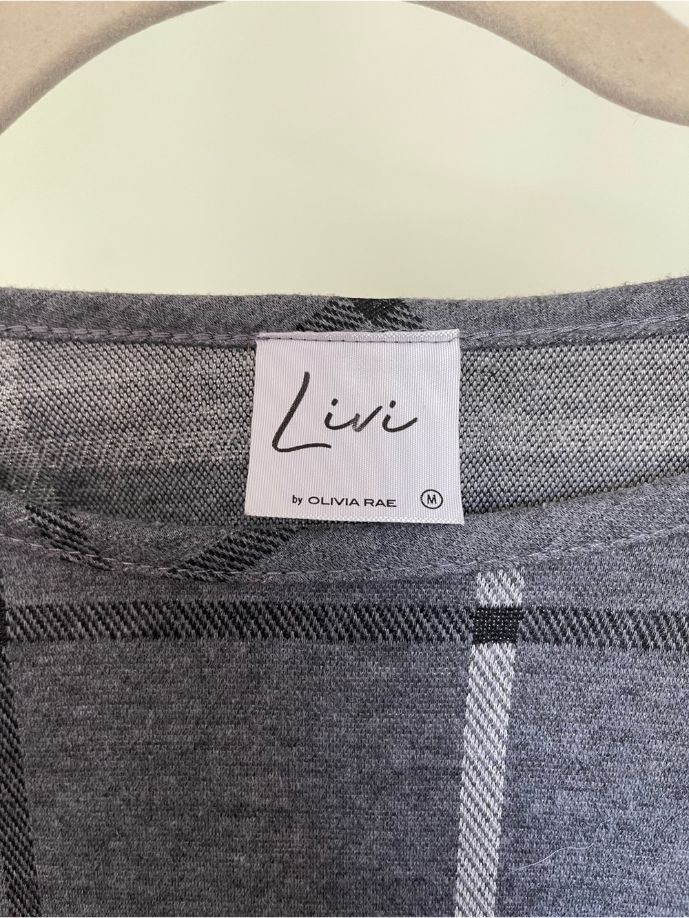 Olivia Rae Gray Windowpane Knit Dress - Picture 2 of 4